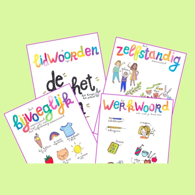Flexjuf A2 poster - Voordeelset Taal (deel 1) (4 posters)
