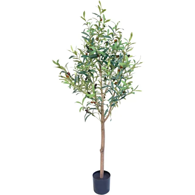 PrettyPlants Kunst Olijfboom 150 cm | Olijf Kunstplant | Kunstplanten voor Binnen | Mediterrane Kunstboom Groen