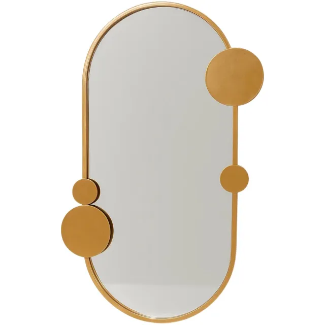 SCENA LIVING SAANA wandspiegel met geometrische versieringen, 46 x 76 cm mosterd