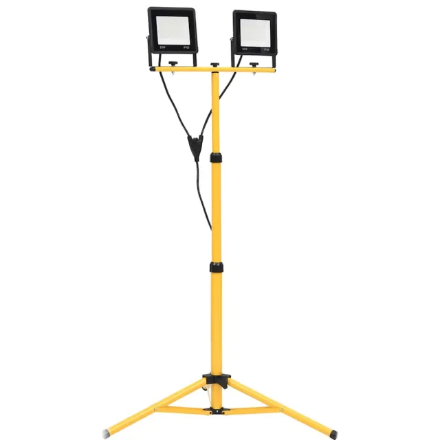 vidaXL Spotlight met statief LED 2x50 W koudwit Zwart