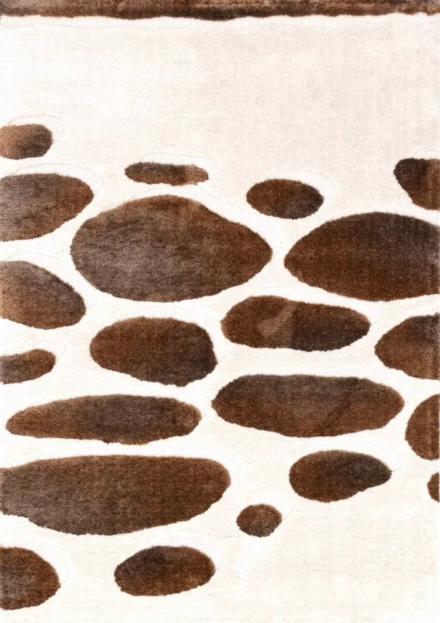Acsento Step Stones Vloerkleed - 240 x 340 cm - Ivoor,Bruin - Rechthoekig - Polyester - Woonkamer, Slaapkamer - Abstract - Modern, Design