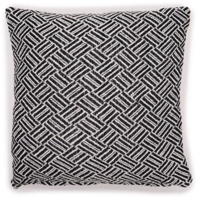 Ancient Wisdom Sierkussenhoes - Kussenhoes met kruislingse print zwart - 40x40 cm - Decoratie - Interieur - Textiel - Kussen