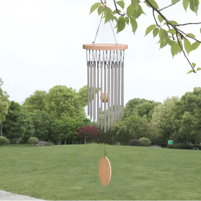 Ibenzoa Gegraveerde Aluminium Windgong - Kalmerende Geluid en Elegante Decoratie natuur