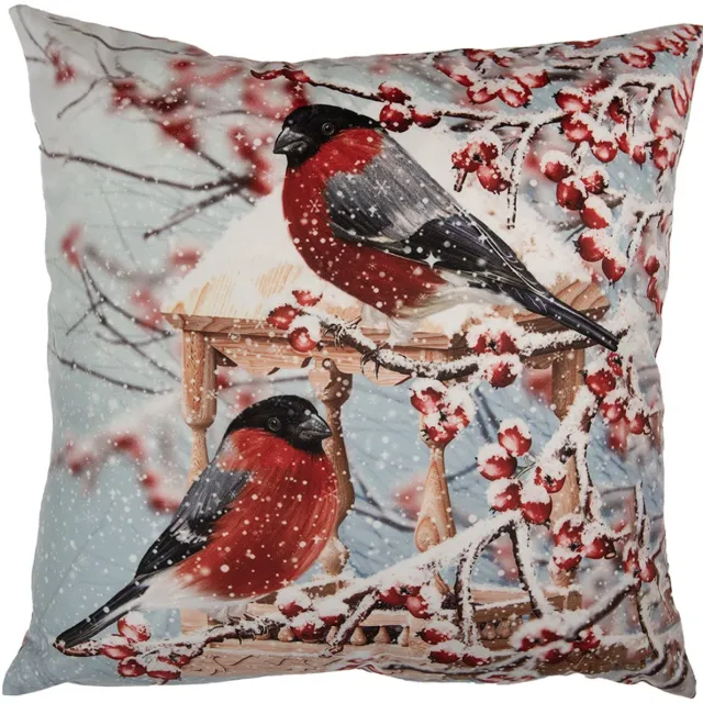 Clayre & Eef Kussenhoes 45x45 cm Blauw Polyester Vogels