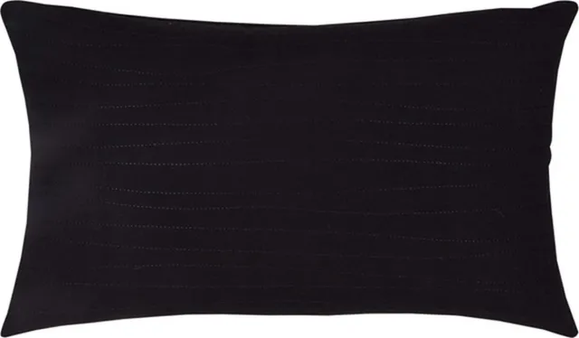 Linen & More Uneven Stitching T Kussen | 30 X 50 | Sierkussen Voor Woonkamer Of Slaapkamer Zwart