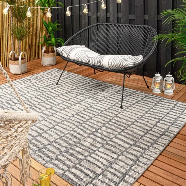 Boho&me Buitenkleed - Bricks donkerblauw/crème 80x150