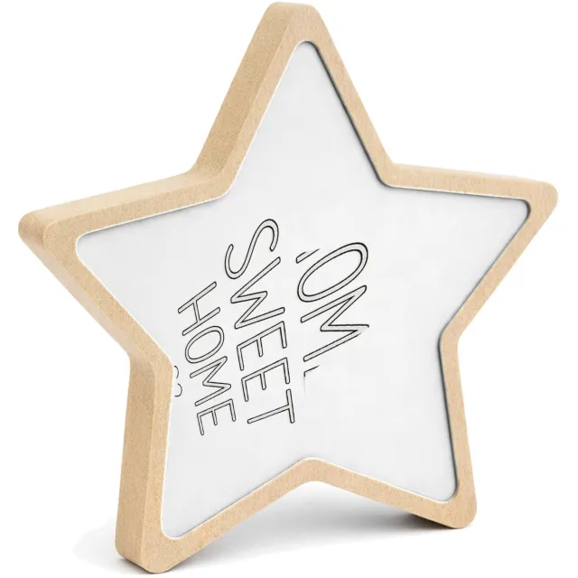 Mr Cadeautjes MDF fotolijst ster 14 x 13,5 - design Minimalistische tekstposter met een warme, gezinsgerichte bo | cadeau Wit