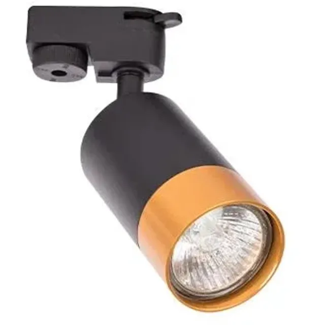 MasterLED LED Railverlichting - Track Spot - Prixa Trin - GU10 Fitting - 1 Fase - Rond - Zwart/Goud - Aluminium