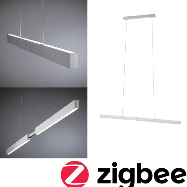 Paulmann LED-hanglamp Smart Home Zigbee 3.0 Aptare RGBW+ dimbaar 2x2240lm 2x16W Alu geborsteld