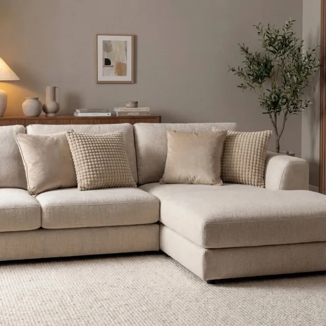 Dutch Decor KUSSENHOES-SET - 4-delig - Texture Harmony - 45x45 cm - exclusief binnenkussens - beige