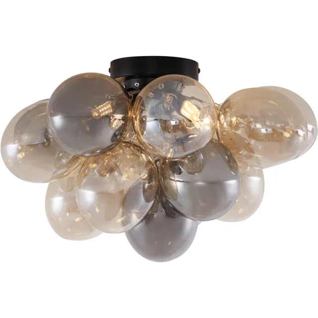 QAZQA uvas - Design Plafondlamp - 4 lichts - L 42 cm - Zwart Goud - Woonkamer | Slaapkamer | Keuken