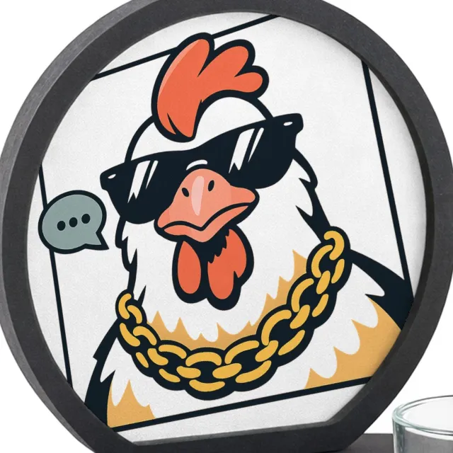 Mr Cadeautjes MDF inleg theelichthouder ~8 cm - design Retro karakterprint met onverwachte zelfverzekerdheid | cadeau Wit