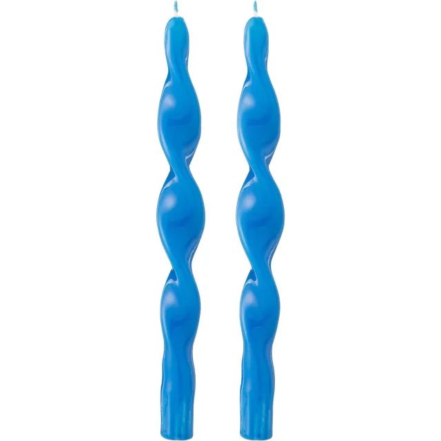 J-Line kaars Gedraaid - blauw - small - 35U - doos van 2