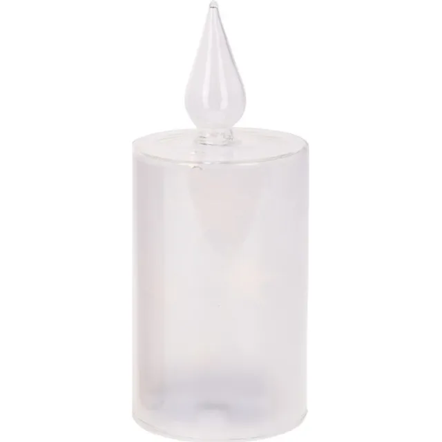 Koopman Kaars met ledverlichting - ledlamp - decoratie woonkamer - 20 cm hoog - kerstverlichting - kerstversiering transparant glas