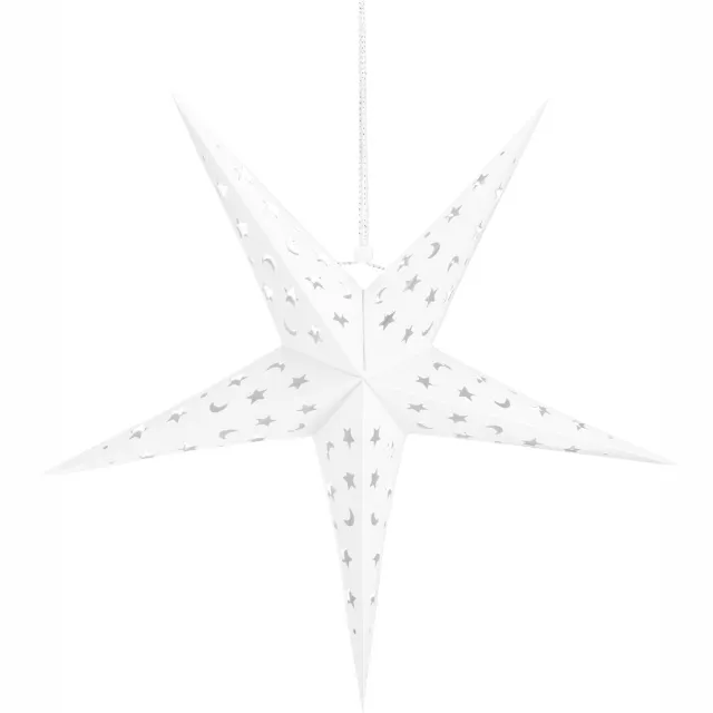 springos Kerst Ster - Papier - Opvouwbaar - 25 cm - Wit