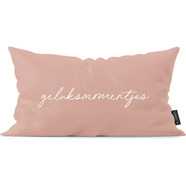 Label2X Kussen geluksmomentjes zalm 60 x 40 cm / Buiten