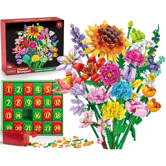 Pyreta adventskalender 2026 - adventskalender - bloemstukken kunstbloemen - constructiespeelgoed - woondecoratie - Valentijnsdagcadeaus- verjaarda kerstversiering