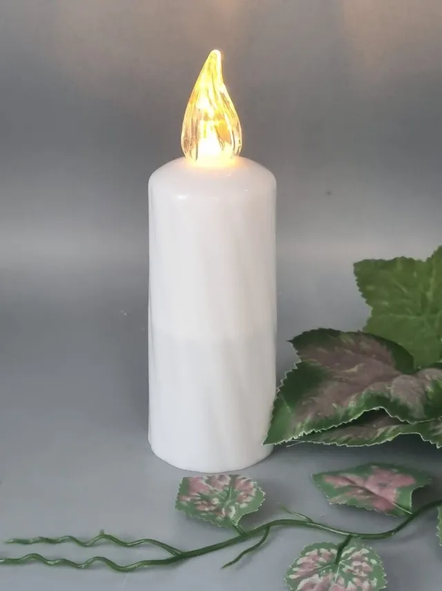 Cortina Led kaars - CONO - Wit(warm wit) - 1200 branduren - Inclusief batterij - Flikkerend led