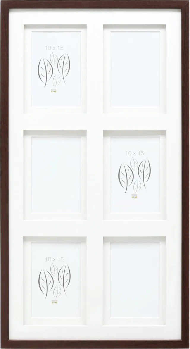 Deknudt Frames multifotolijst - bruin - passe-partout - 6 foto's 10x15