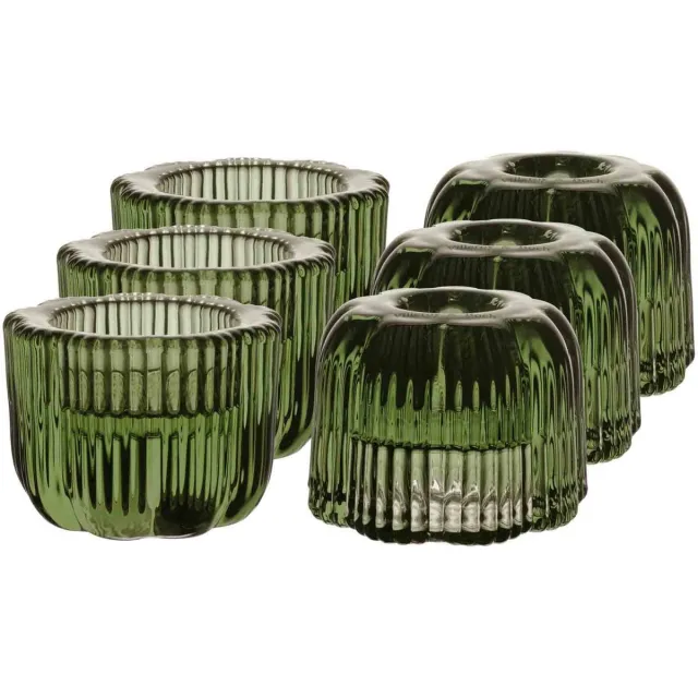 Villeroy & Boch 2in1-Kerzenständer Fleur ø 6,3 cm Set van 6 Groen