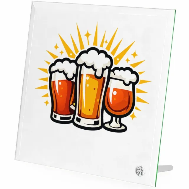 Mr Cadeautjes Glasframe 20 x 20 - design Vier glazen in een compacte, feestelijke cluster met een str | cadeau Wit
