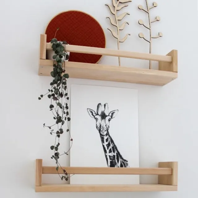 Lieve Posters Zwart Wit Poster A3 Giraffe – Dierenposter Babykamer – 29,7x42 cm – Kraamcadeau – 300g Mat Papier – Lieve Posters Zwart-Wit