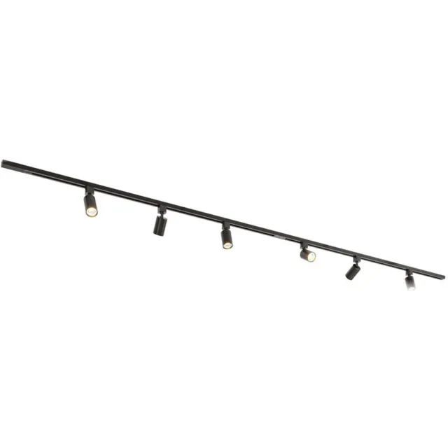 HOFTRONIC railverlichting pakket recht – 3 meter – 6 x GU10 railspots – dimbaar – aluminium zwart – IP20 – modulair – 230V – railverlichting woonkamer keuken