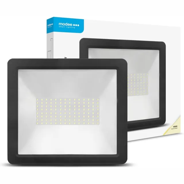 Modee LED Bouwlamp 100W 4000K 8000lm Zwart IP65 | Geen fitting | Koel Wit | 100 watt | 25.000 Branduren