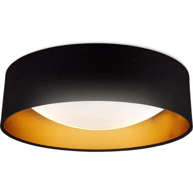 B.K.Licht Kari - Plafondlamp - gouden zwarte plafonniere - Ø40cm - woonkamer lamp voor binnen - 4.000K - 2.200Lm - 18W LED zwart-goud