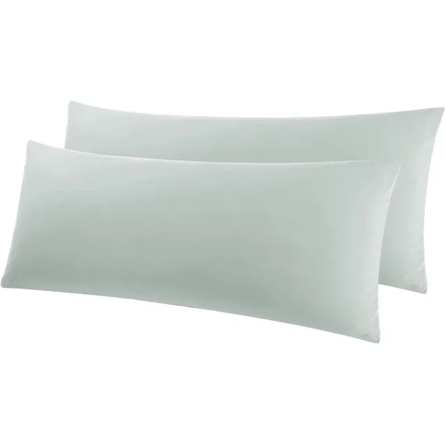 Provento Set van 2 kussenslopen 40 x 145 cm - 100% microvezel - Overtrek voor zijslaapkussen - Decoratieve overtrek met ritssluiting - Lichtgrijs