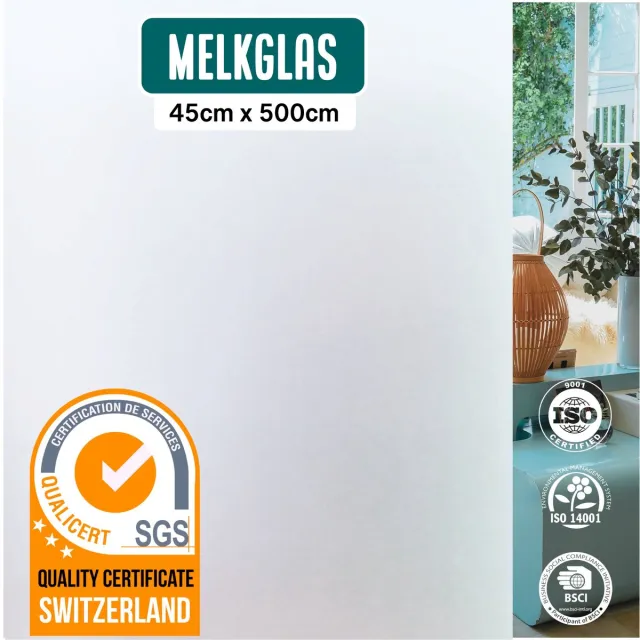 Homewell Melkglas Raamfolie HR++(+) 45x500cm - Anti inkijk - Maximale Privacy & Isolatie - Zonwerend - Statisch Wit