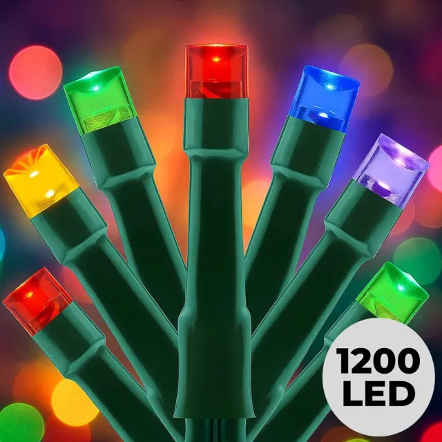 Lomera Micro Clusterverlichting - Kerstlampjes - Kerstboomverlichting - 1200 LED Lampjes - 24 Meter Lichtsnoer - Multicolor LED - Kerstboom Verlichting - Binnen- en Buitengebruik - Spatwaterdicht - 8 Functies met Geheugen - Voor 300 CM Boom