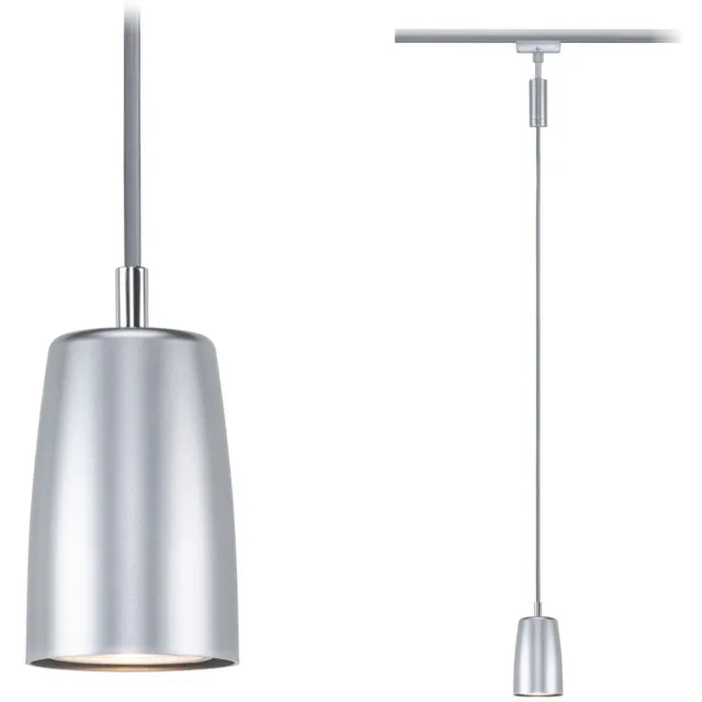 Paulmann 95625 URail Pendelarmatuur GU10 max. 10W dimbaar 230V mat chroom railsysteem - lamp vrij te kiezen