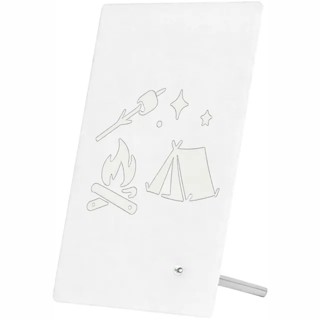 Mr Cadeautjes Glasframe 11 x 16 - design Minimalistische buitenhumor met een avondvuur-thema | cadeau Wit