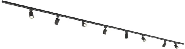HOFTRONIC railverlichting pakket recht – 4 meter – 8x GU10 railspots – dimbaar – aluminium zwart – IP20 – modulair – 230V – railverlichting woonkamer keuken