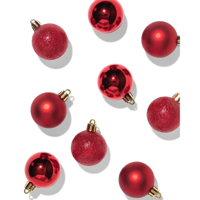 HEMA Kerstballen plastic rood - 9 stuks (rood)