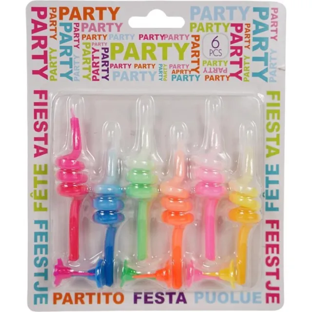 Budgetland Partykaarsjes gedraaid - Verjaardag kaarsjes - 8,5 cm set van 6 no