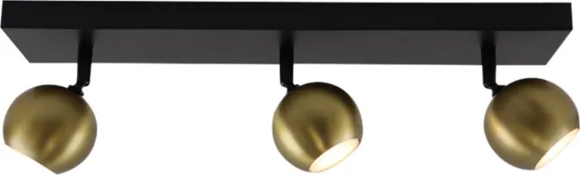 Olucia MATEA - Plafondlamp - Messing / Zwart - 3L - Vorm: Rechthoek