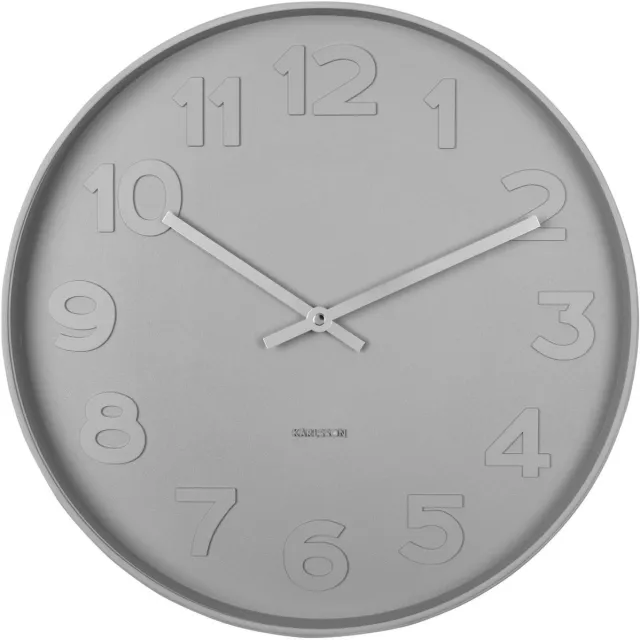 Karlsson Wandklok Mr. Grey - Grijs - Ø37,5cm - Wandklok