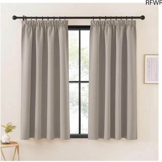RFWR Warmte-isolerende Verduisteringsgordijnen voor Woonkamer en Slaapkamer - 140x145 cm - Modern Design Zand