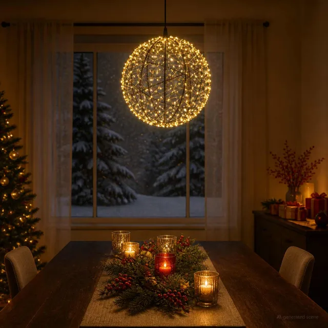vidaXL Kerst Finial Licht 500 LED's Warmwit Diameter 40 x 42 cm