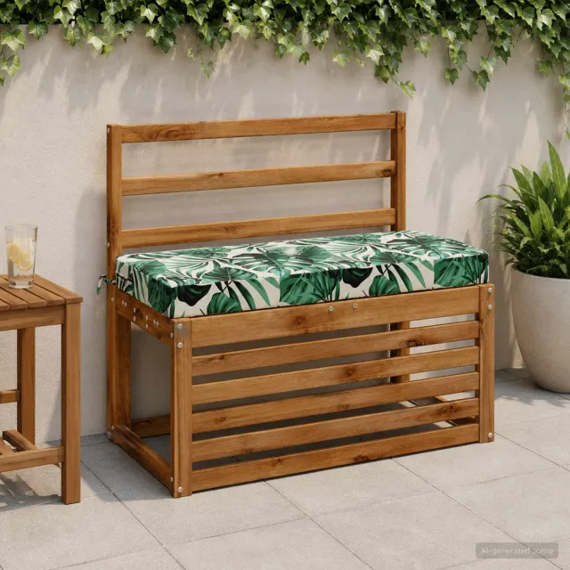 vidaXL Bankkussen SOEST 100% Polyester Bladpatroon 80 x 40 x 8 cm Groen