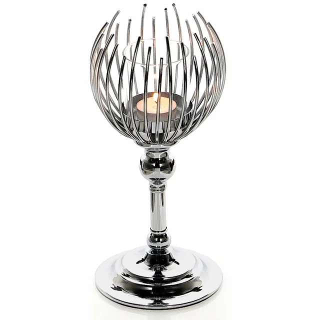 Messa Home Glamour Zilveren Lantaarn Kaarsenhouder 33cm