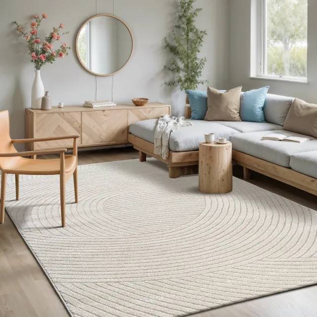Mia´s Teppiche Mia’s Teppiche Atlas – modern vloerkleed met 3D structuur, zacht & onderhoudsvriendelijk, crème, 160 x 230 cm