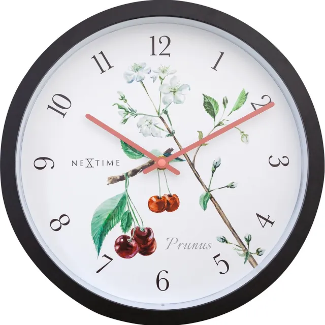 NeXtime Prunus – Buitenklok – 30.5 cm – Metaal – Wit – Weerbestendig zwart