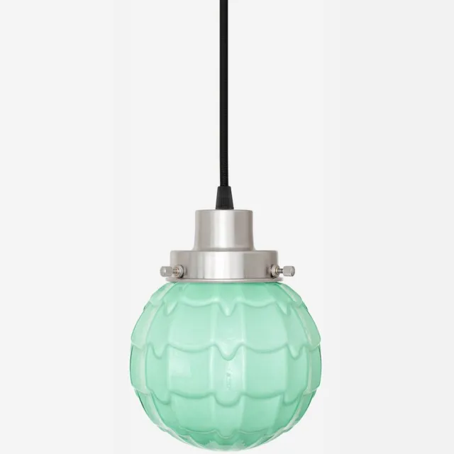 Coloured by Art Hanglamp aan snoer Artichoke Mint 20's Matnikkel - Art Deco Trade Zachtgroen
