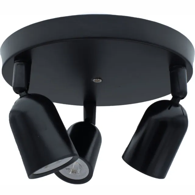 RTM Lighting Drievoudig Plafondspot armatuur - Kantoorlamp - LOCASTE - Voor 3x GU10 lampjes - Zwart