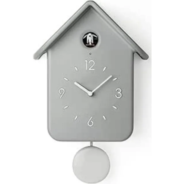 Thuys Moderne Koekoeksklok Grijs - Stil Analoog Uurwerk - Minimalistisch Design - voor Woonkamer - Slaapkamer en Kantoor
