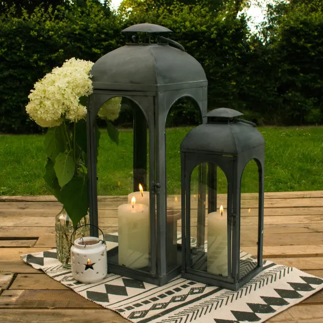 KS Verlichting Capri Windlicht Antraciet Medium