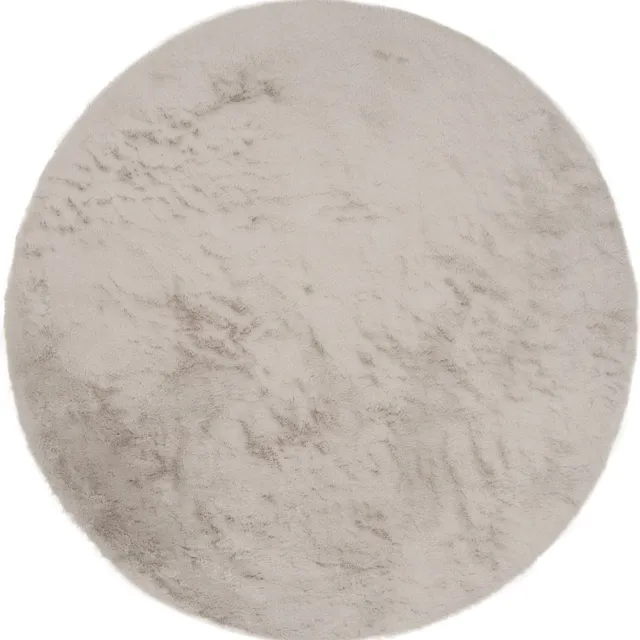 Veer Carpets Vloerkleed Morbido Taupe 5529 - Rond ø200 cm - Extra Hoogpolig Fluffy Vloerkleed in Scandinavische / Hotel Chique Stijl